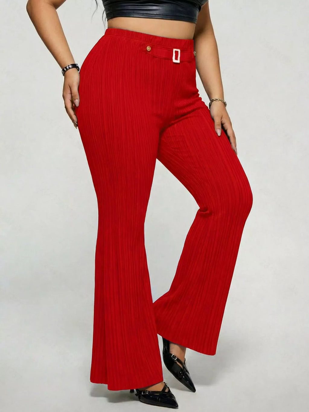 Women's Plus Size High Waist Flare Pants