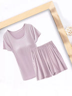 Women's Plus Size Padded Modal Shorts Set