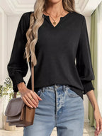 Women's Notched Top Plus Size
