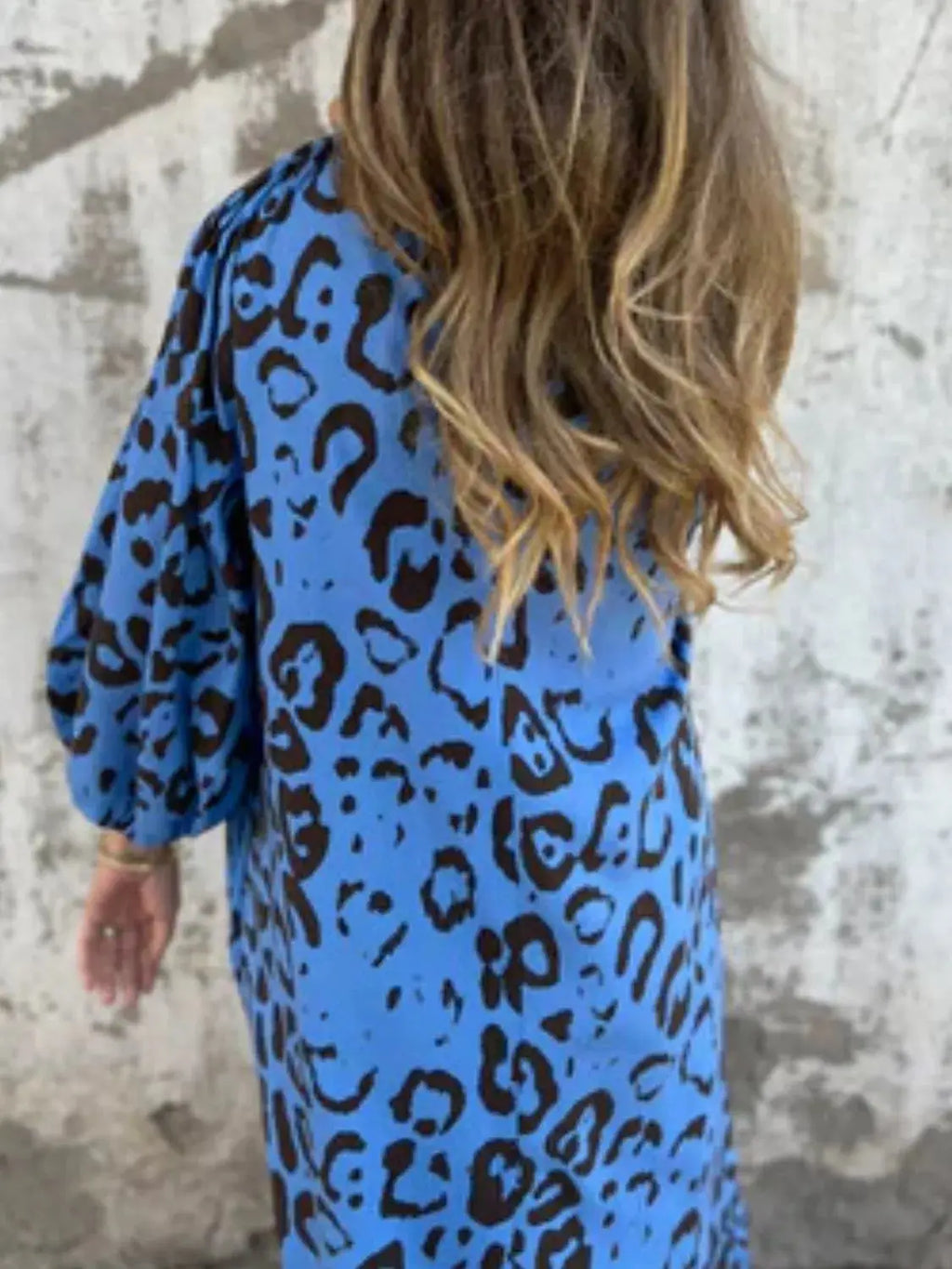 Full Size Printed V-Neck Dress with Pockets Plus Size Trendsi