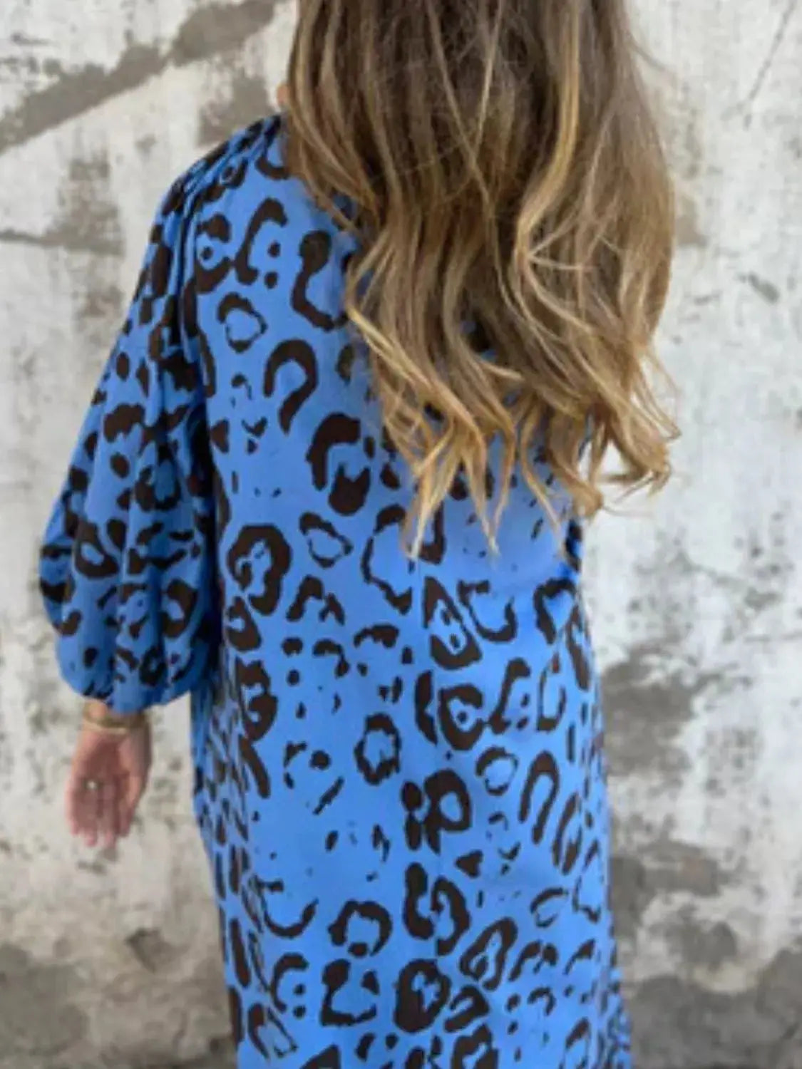 Full Size Printed V-Neck Dress with Pockets Plus Size Trendsi