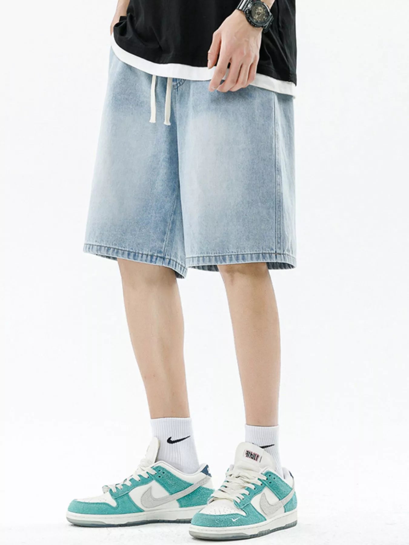 Men's Shorts – Wide Leg Drawstring Denim