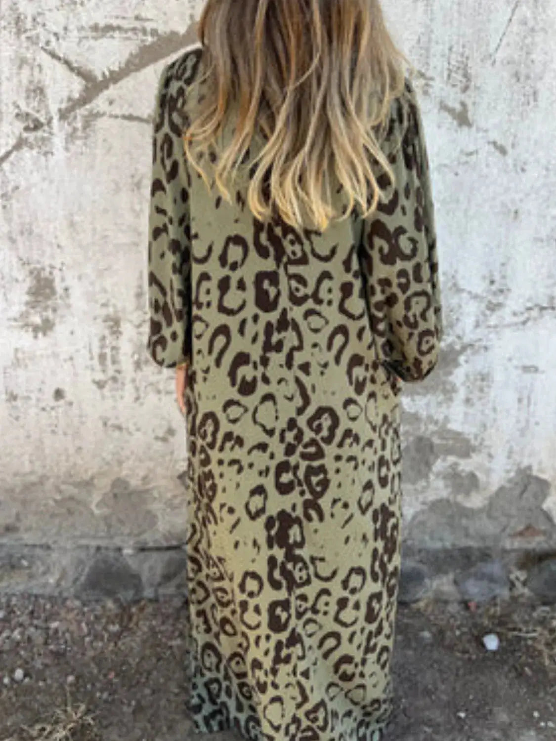Full Size Printed V-Neck Dress with Pockets Plus Size Trendsi