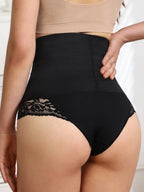Women's High Waist Shaping Panty with Lace Detail