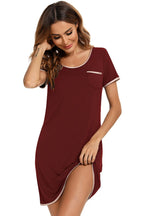 Women's Lounge Dress – Contrast Trim Pocketed