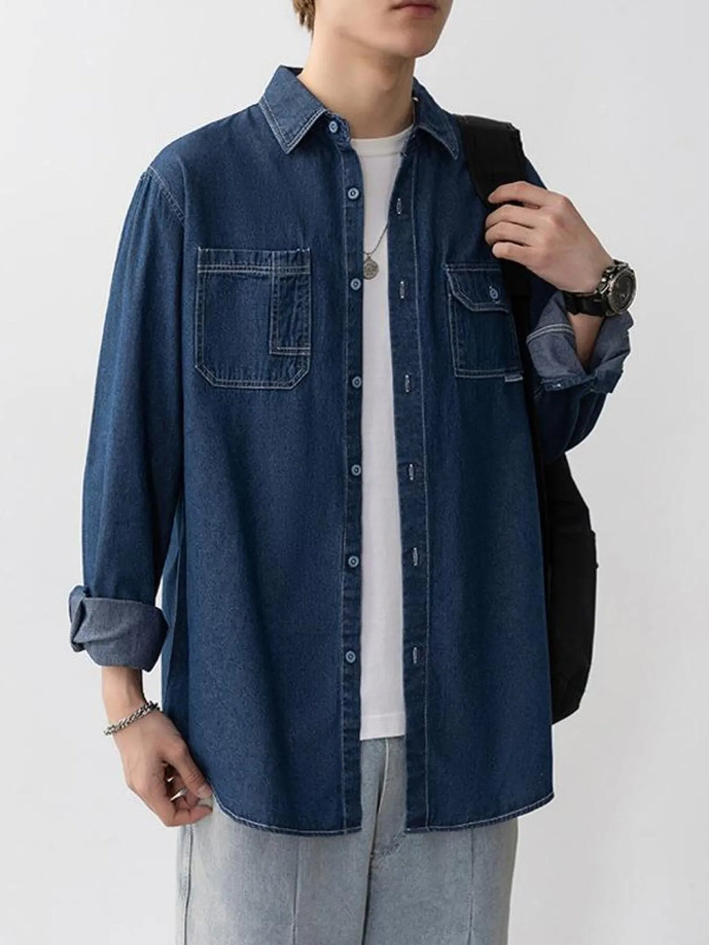 Men's Plus Size Denim Shirt – Relaxed Fit