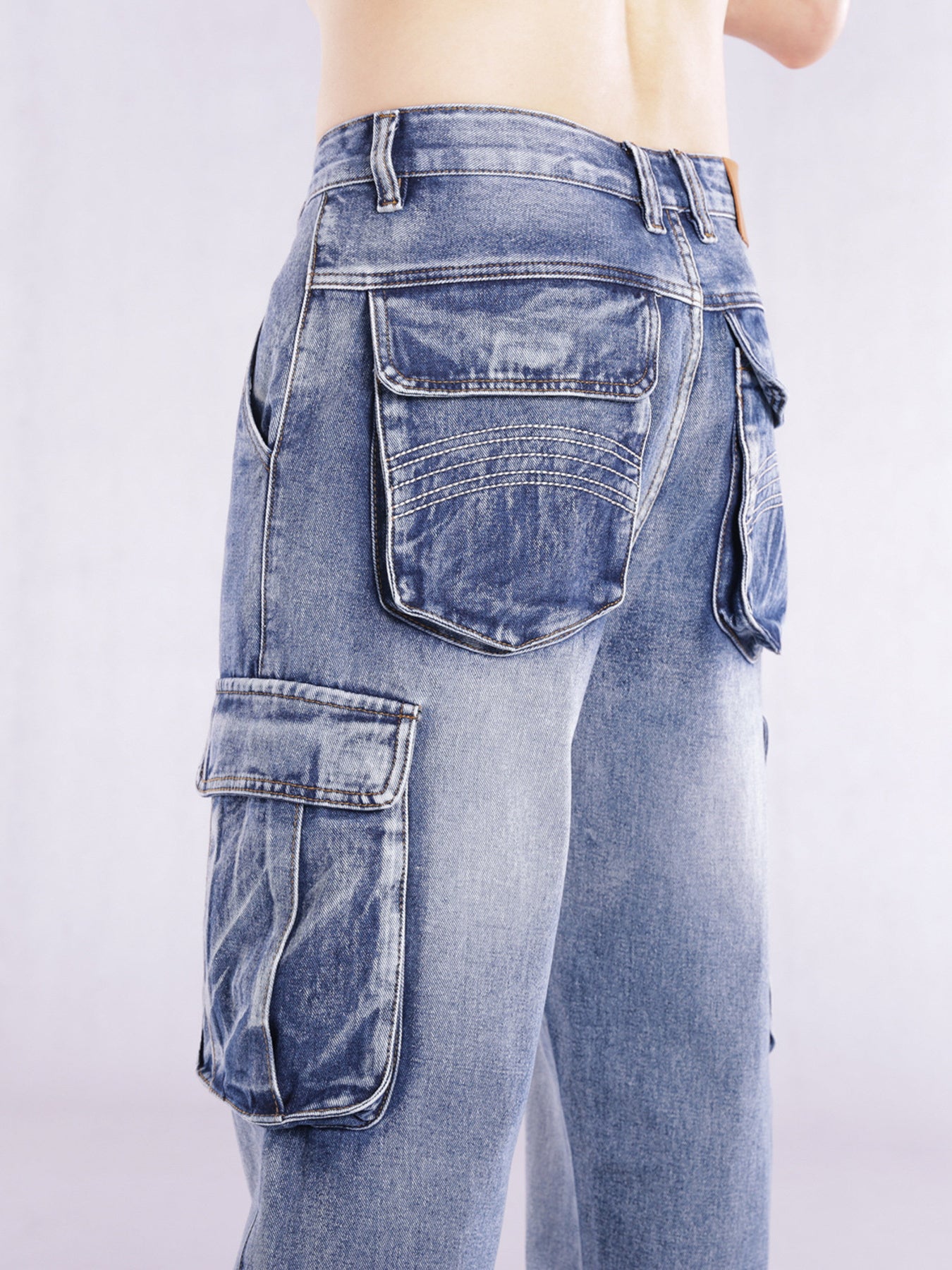 Men's Cargo Jeans Loose Fit