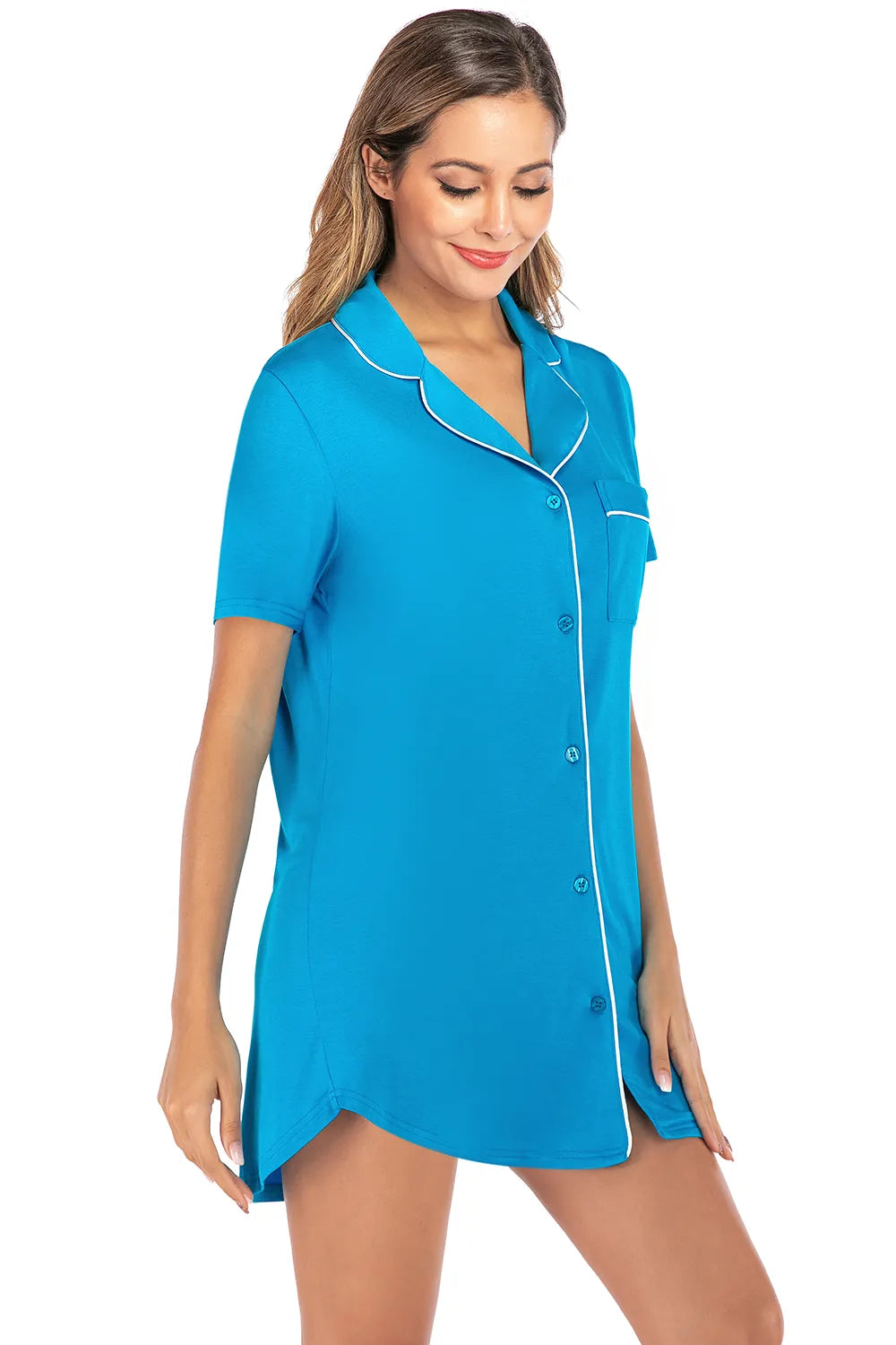 Women's Lounge Dress with Contrast Piping