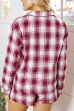 Women's Loungewear Set Plaid Long Sleeve
