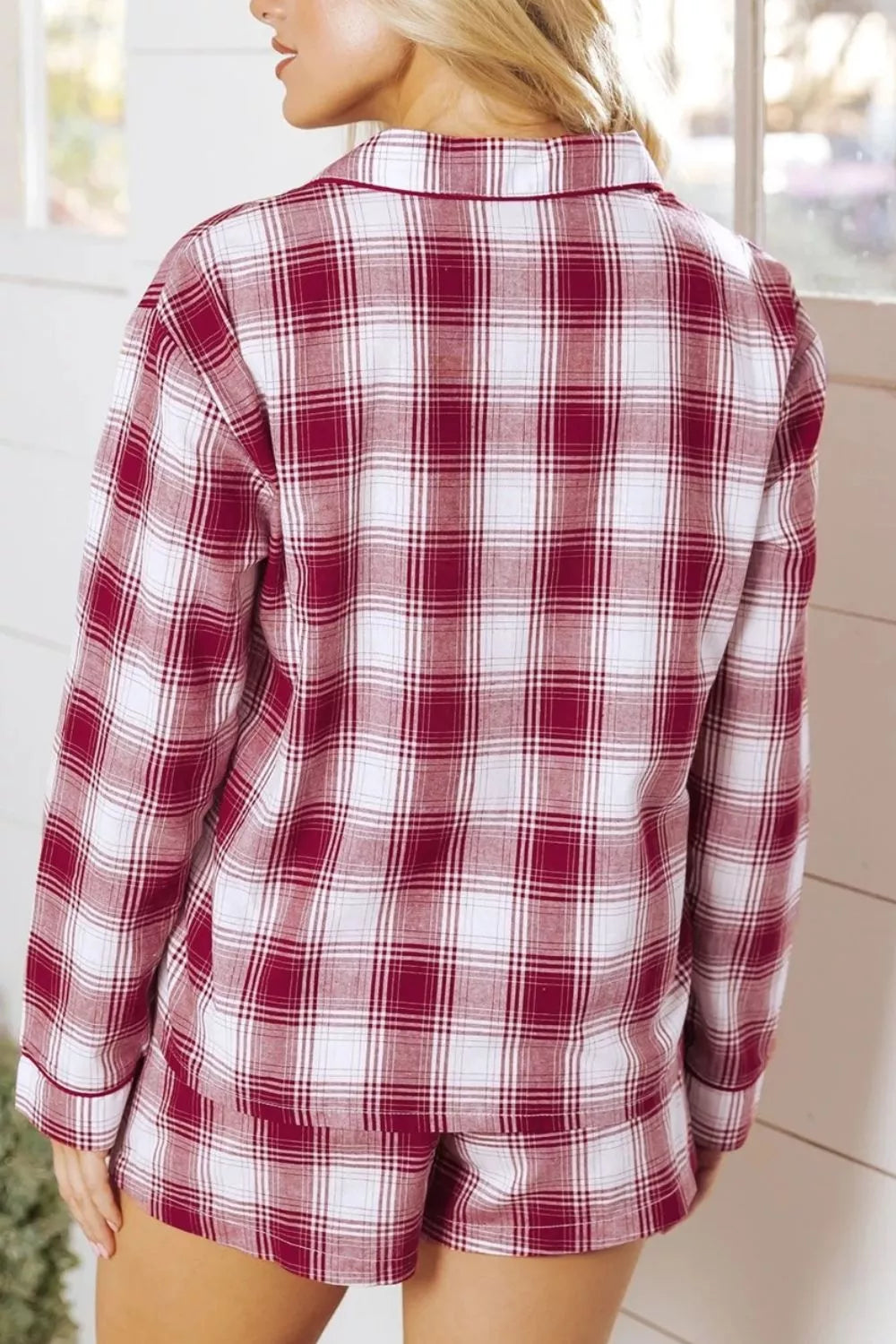 Women's Loungewear Set Plaid Long Sleeve