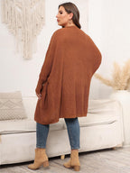 Women's Plus Size Open Front Cardigan With Pockets