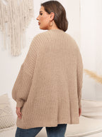 Women's Cardigan - Plus Size Open Front Knit