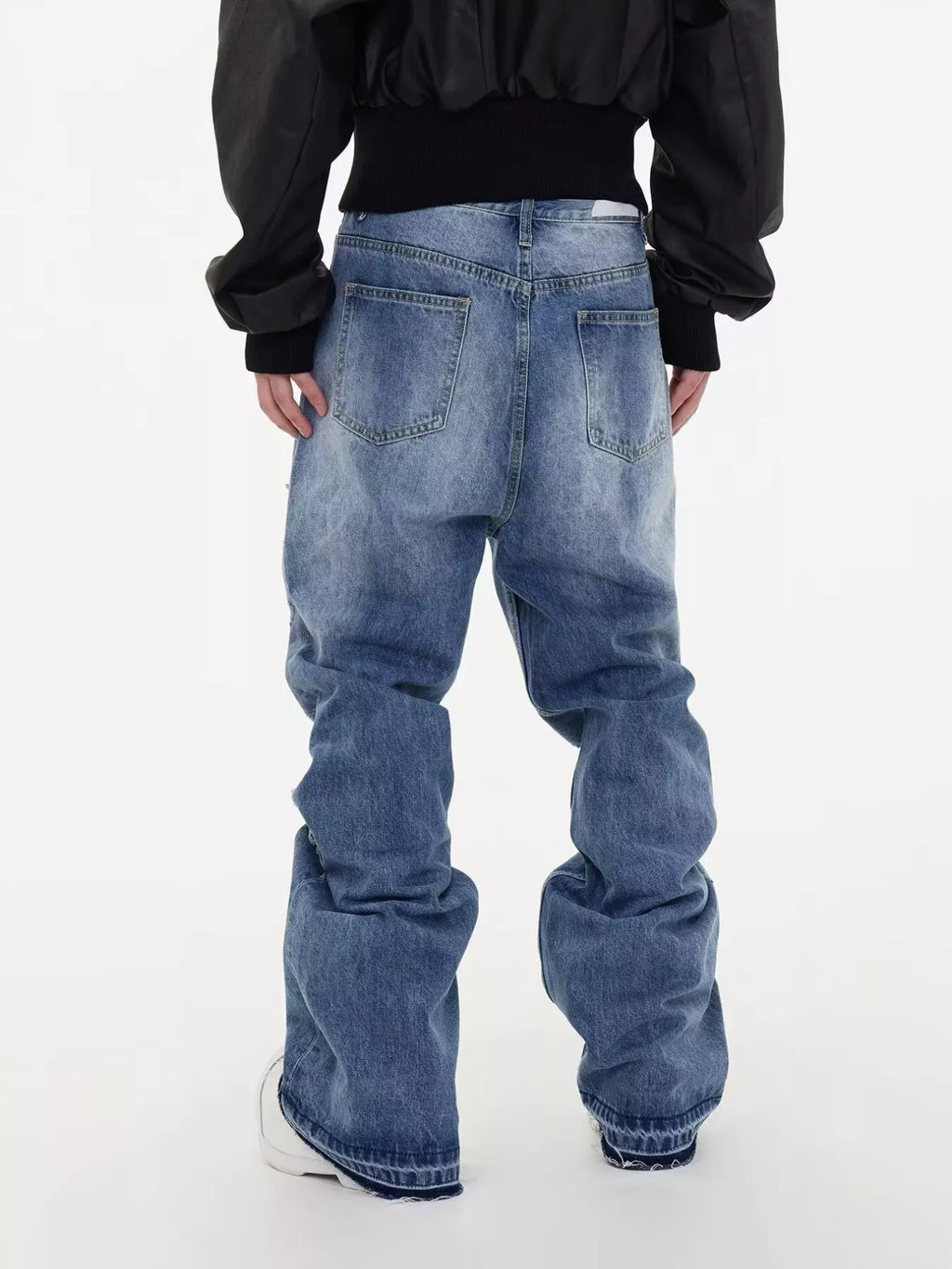 Men's Wide Leg Jeans – Distressed