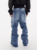 Men's Wide Leg Jeans – Distressed