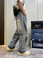 Men's Full Size Distressed Wide Leg Jeans Plus Size