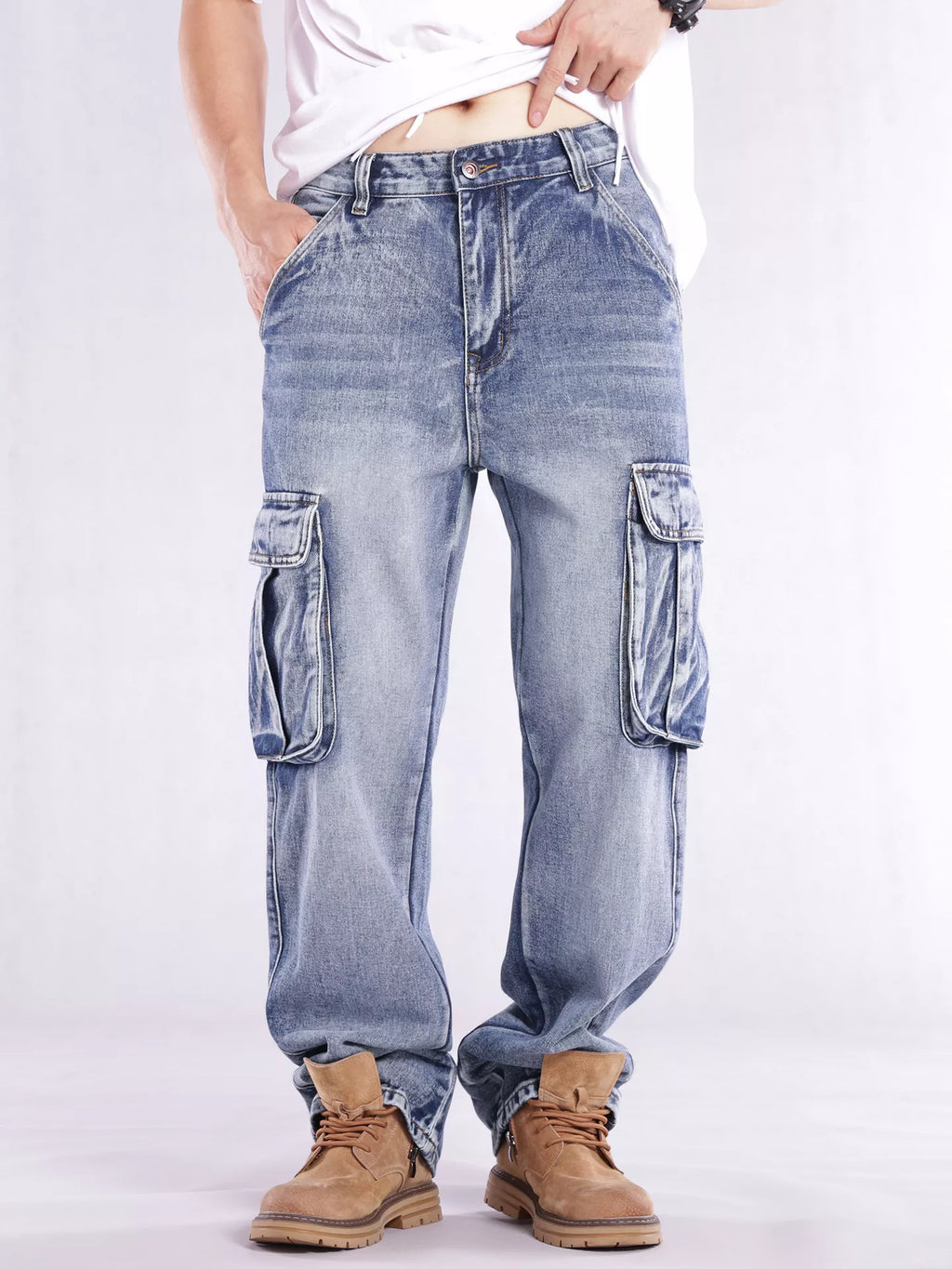 Men's Cargo Jeans Loose Fit