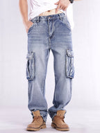 Men's Cargo Jeans Loose Fit