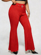Women's Plus Size High Waist Flare Pants
