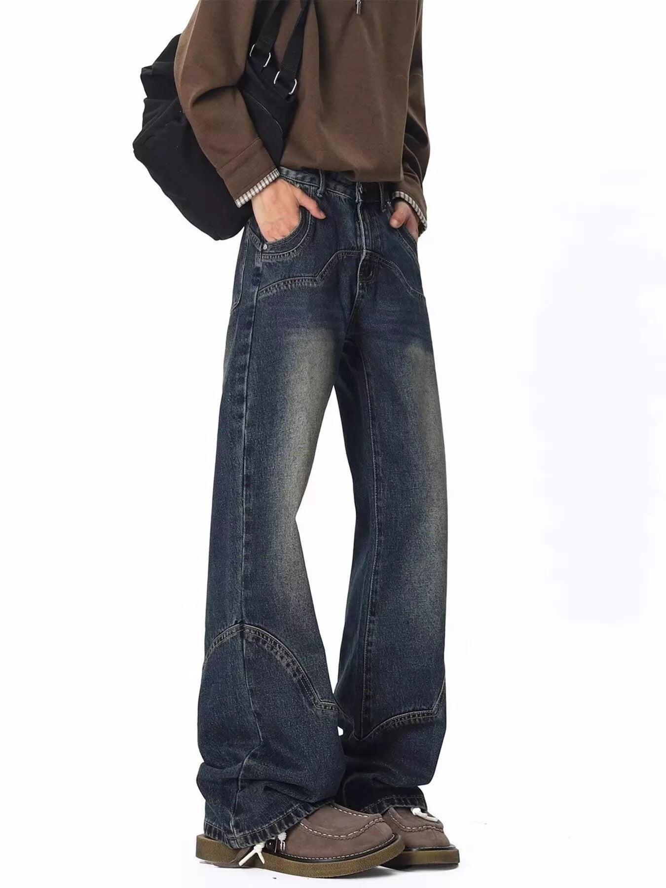 Men's Pants Wide Leg Vintage Wash