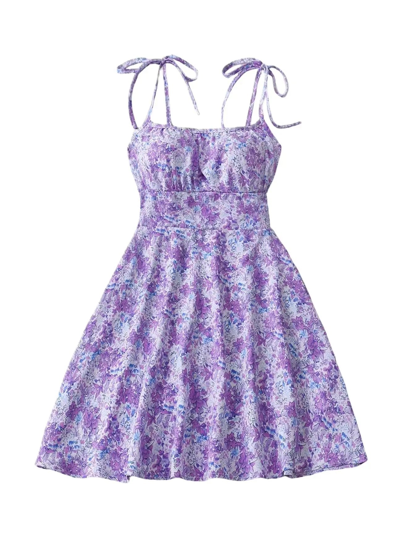 Floral Print Summer Dress – A-Line Waist-Trimming Women's Casual Dress Dropshipman