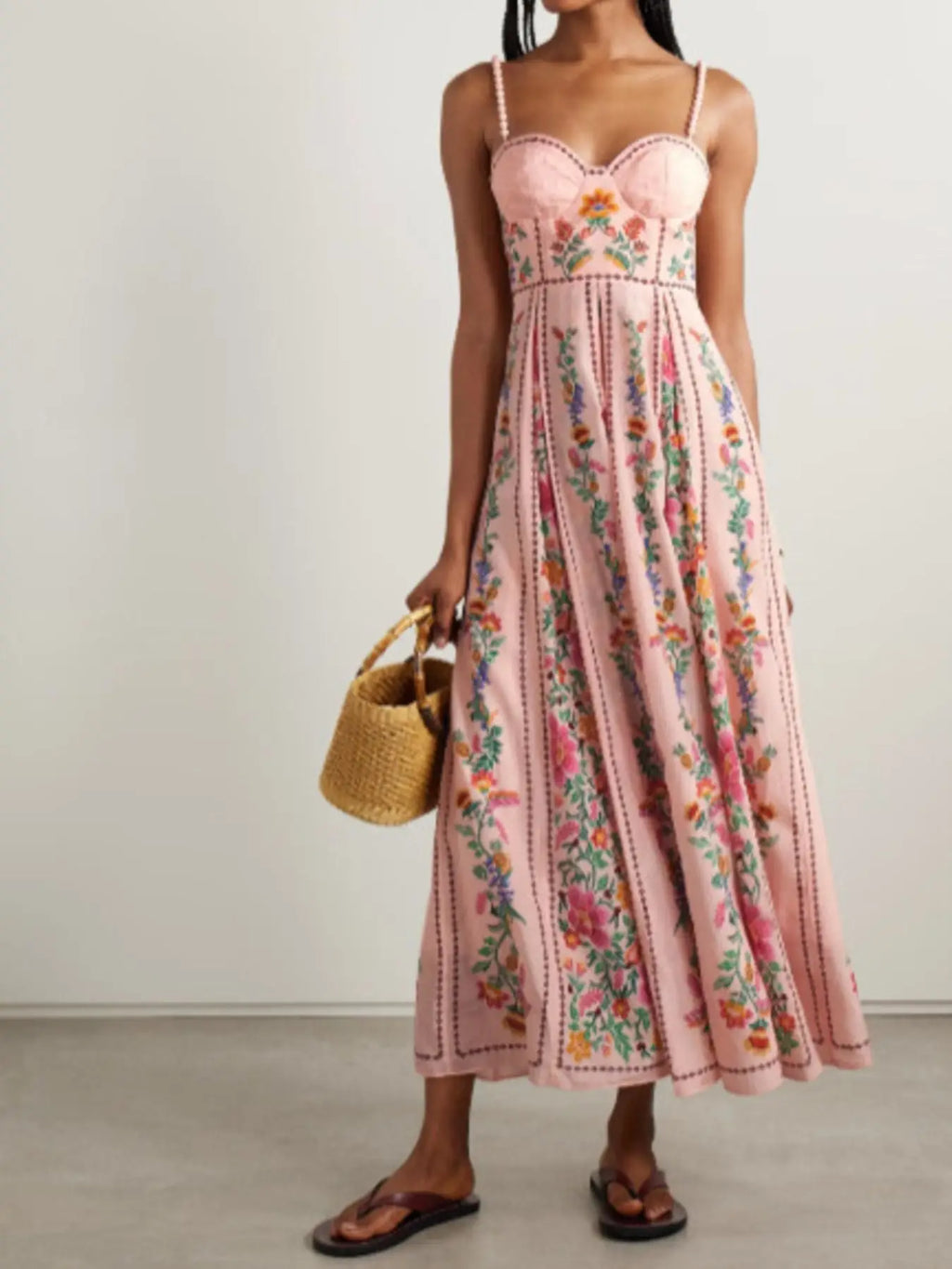 Floral Print Sweetheart Neck Cami Dress Trendsi