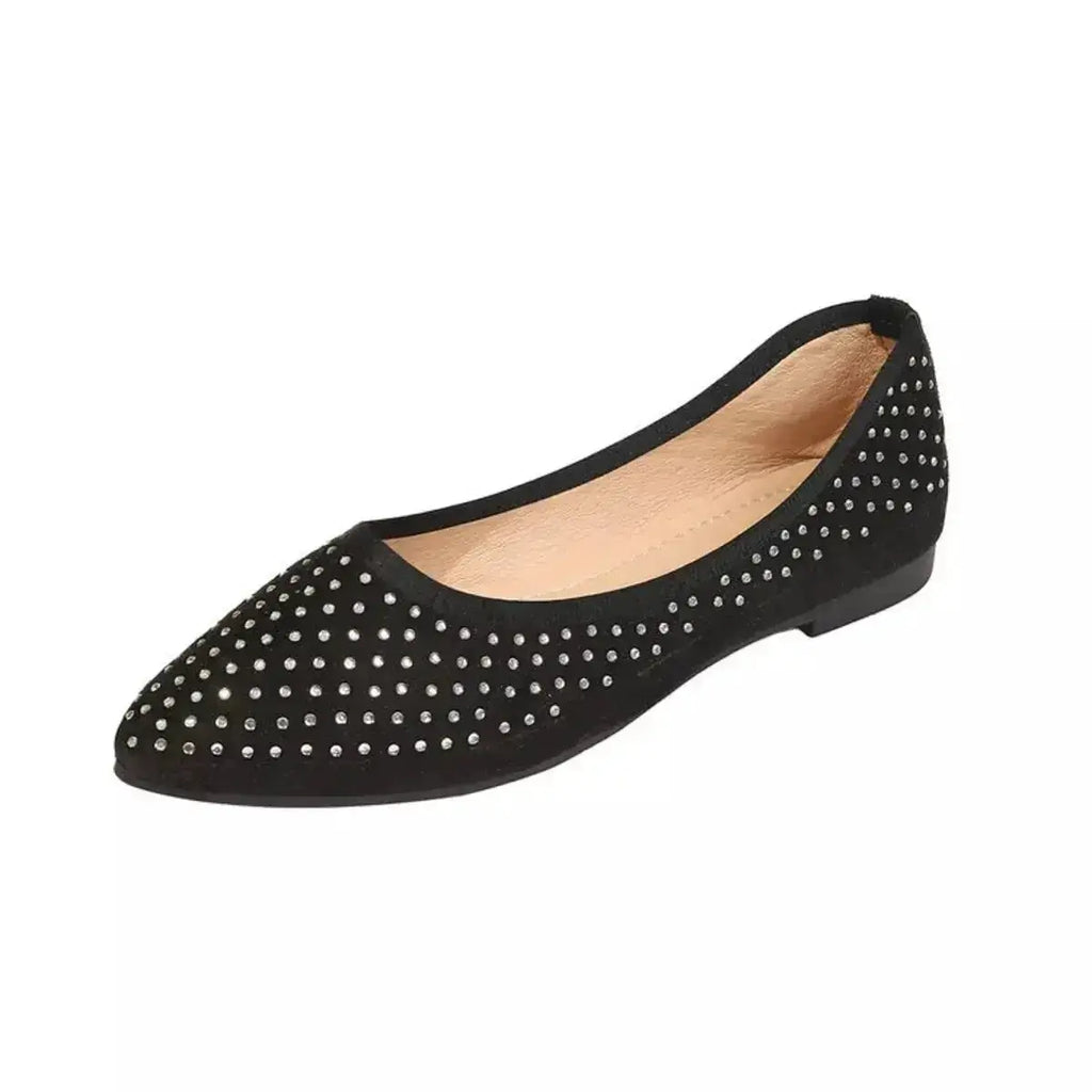 Rhinestone Accented Point Toe Flats for Women by Parfymia