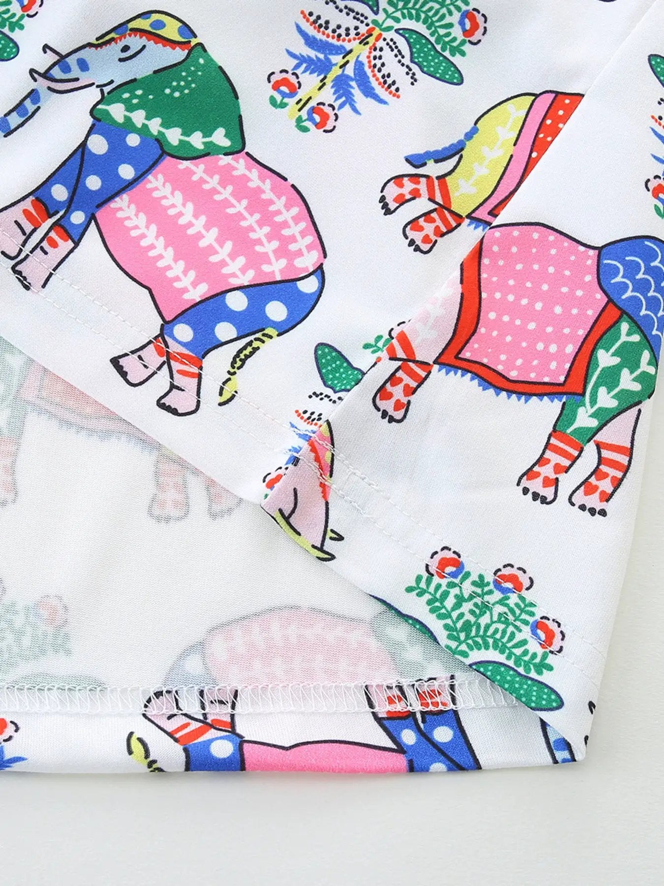 Girls Sleeveless Elephant Print Casual Dress Polyester Spandex Summer — Parfymia