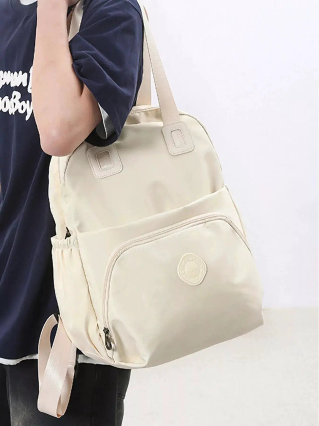 Lightweight Solid Color Oxford Backpack For Daily Use — Parfymia