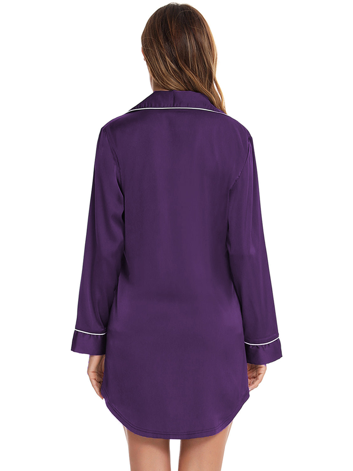 Women's Dress – Button Up Lapel Collar Night Dress