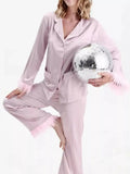 Women's Loungewear Silky Button-Up Set