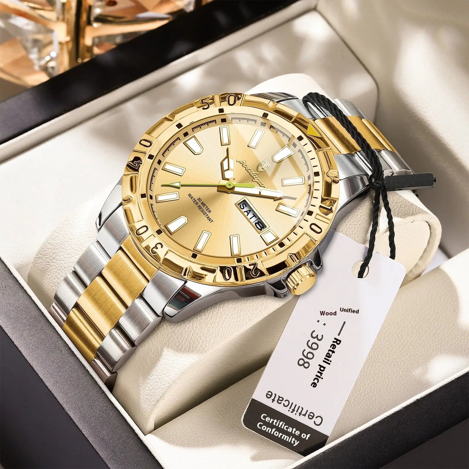 Men's Waterproof Luminous Fashion Watch – Swiss Style, Ultra-Slim 6mm Dropshipman