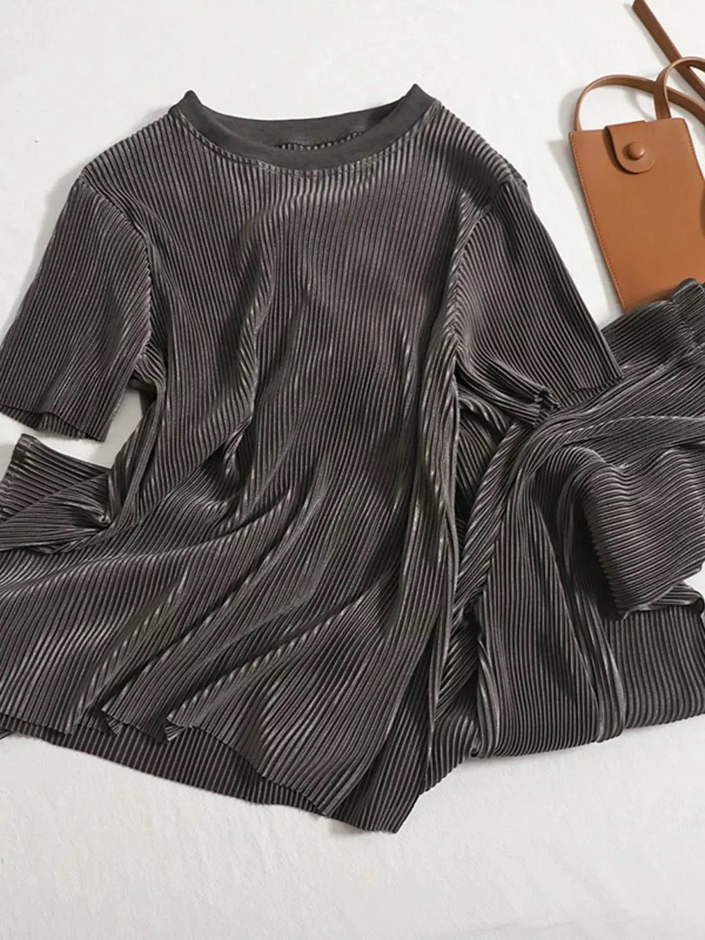 Short Sleeve T-Shirt and Pants Set by Trendsi