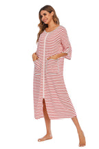 Women's Midi Dress – Round Neck Three-Quarter Sleeve