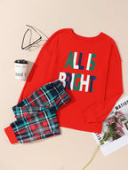 Women's Loungewear Graphic Christmas Plaid Pajamas Set