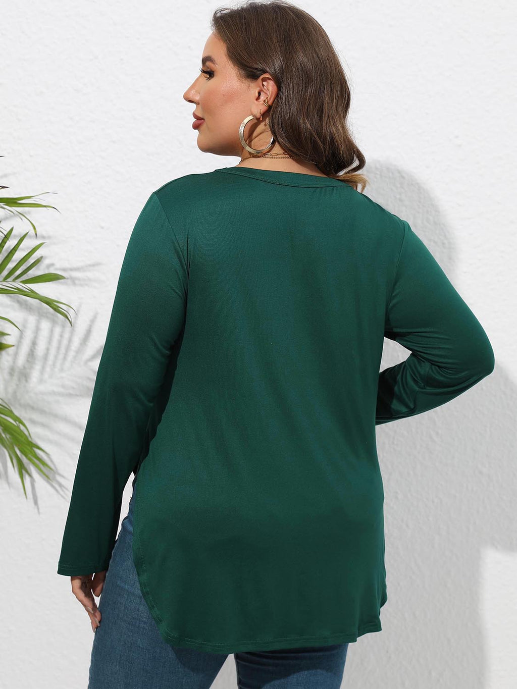 Women's Long Sleeve T-Shirt – Plus Size Slit