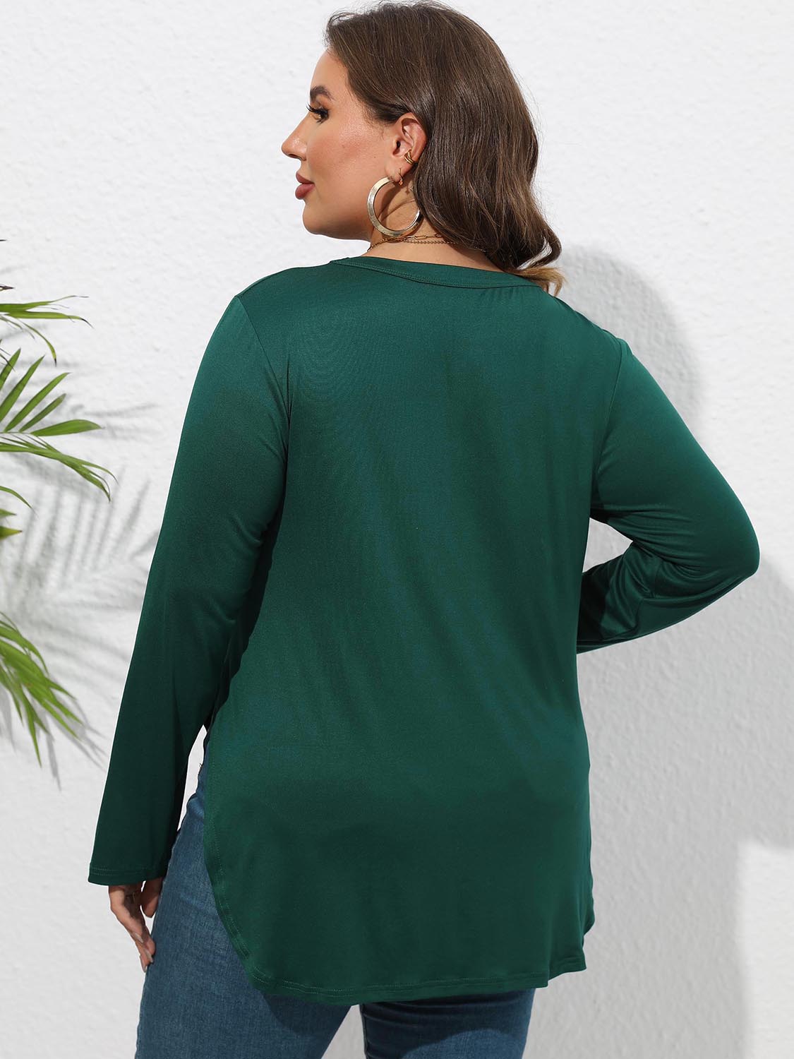 Women's Long Sleeve T-Shirt – Plus Size Slit