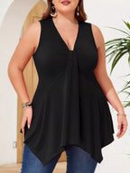 Women's Plus Size V-Neck Ruched Tank