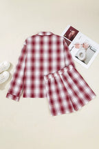 Women's Loungewear Set Plaid Long Sleeve
