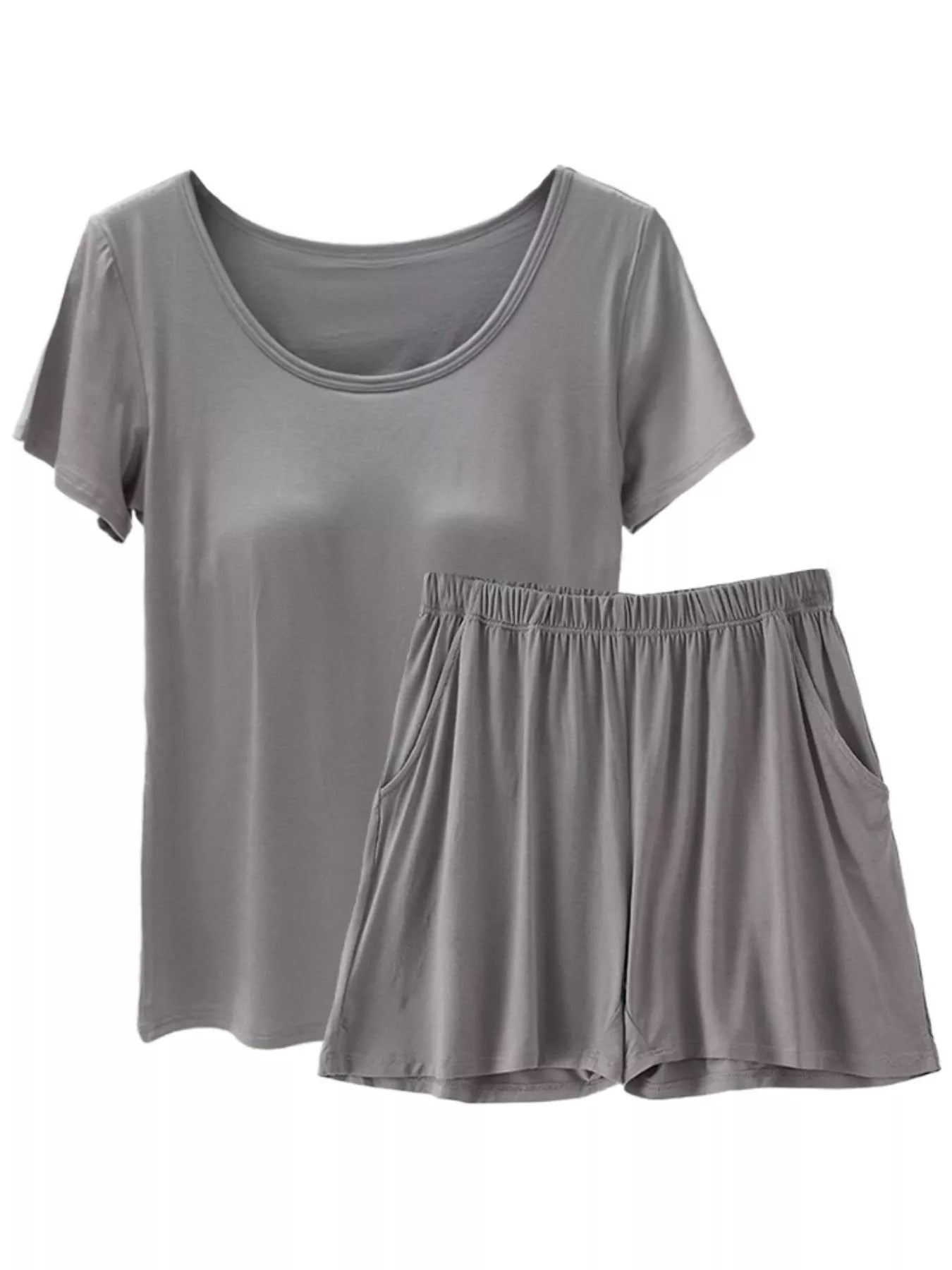 Women's Plus Size Padded Modal Shorts Set