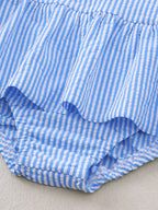 Children's Striped Sleeveless One-Piece Swimsuit