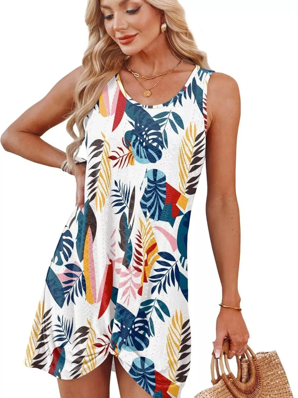 Sleeveless Knotted Hem Tank Dress Trendsi