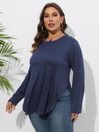 Women's Long Sleeve T-Shirt – Plus Size Slit