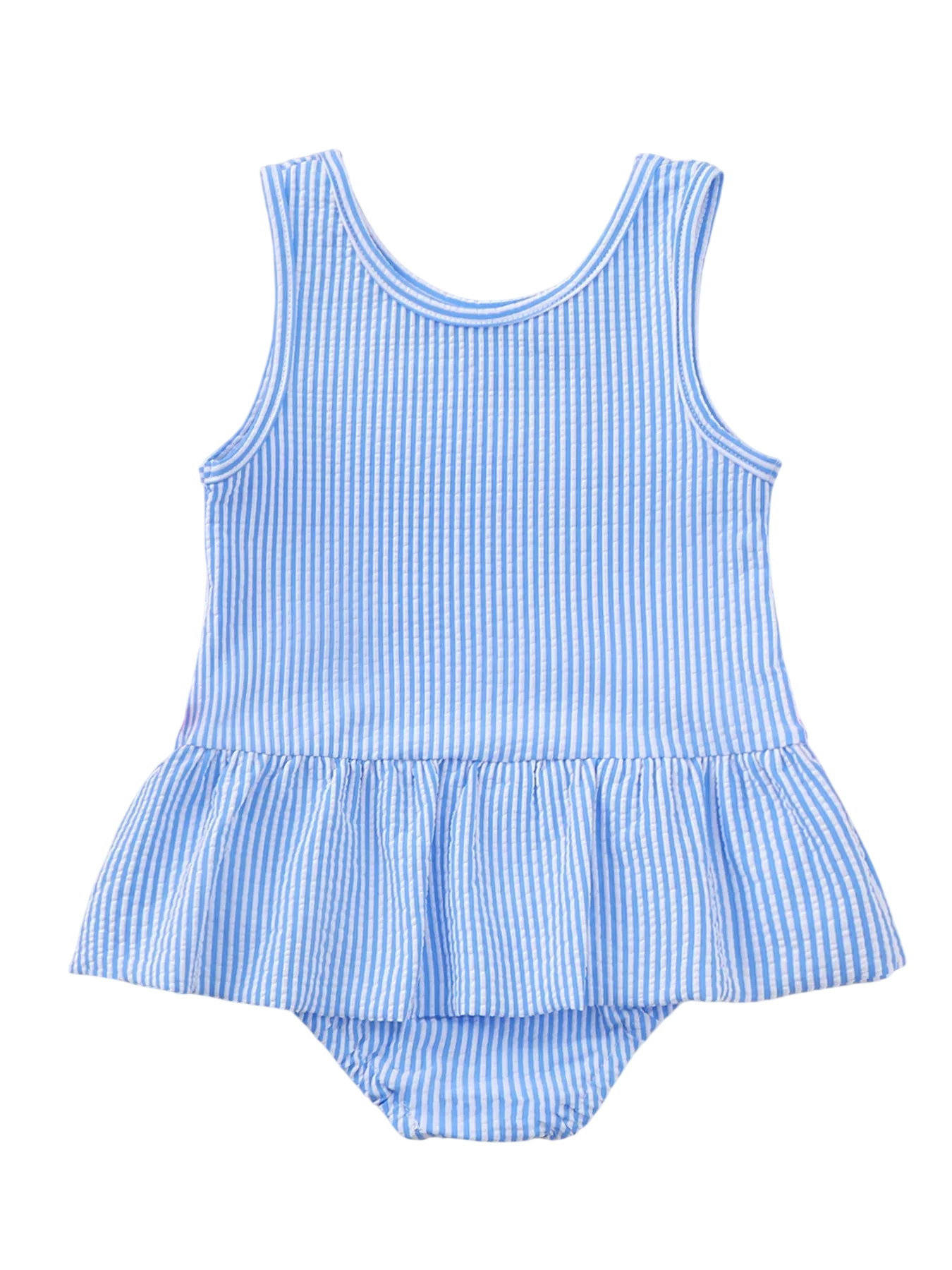 Children's Striped Sleeveless One-Piece Swimsuit
