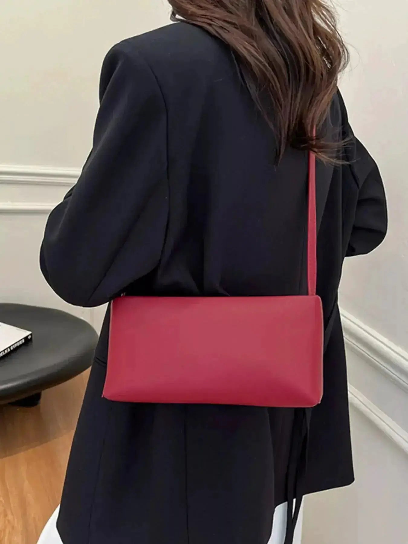 Leather Rectangular Shoulder Bag by Parfymia
