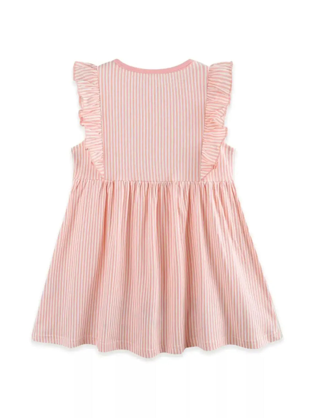 Embroidered Bunny Dress for Children with Ruffle Sleeves by Parfymia