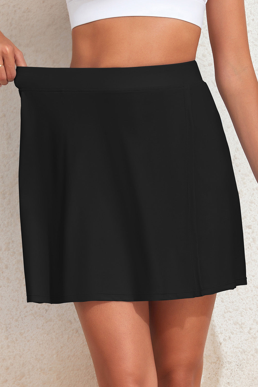 Womens Slit Swim Skort with Pockets