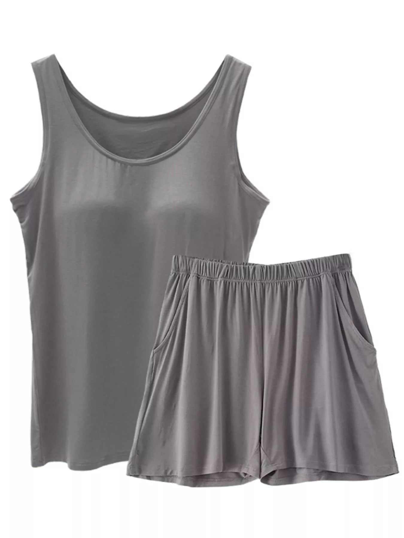 Women's Plus Size Modal Padded Tank & Shorts Set