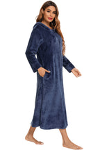 Women's Hooded Night Dress with Pockets