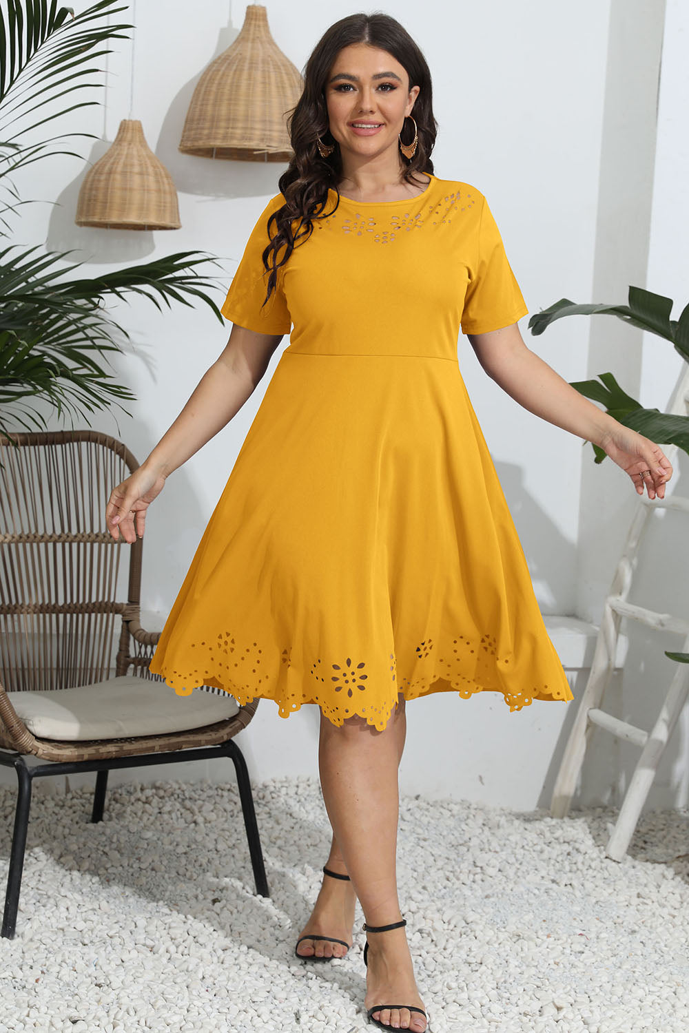 Women's Plus Size Openwork Dress