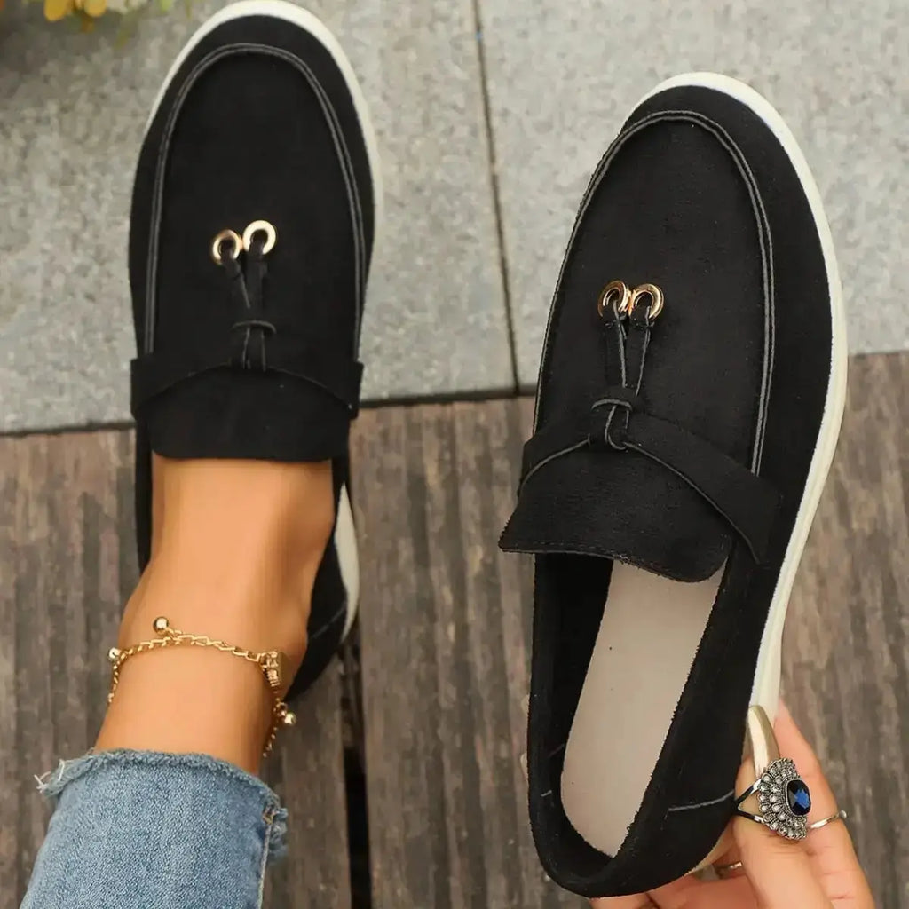 Durable Polyester Rubber Casual Round Toe Slip-Ons by Parfymia